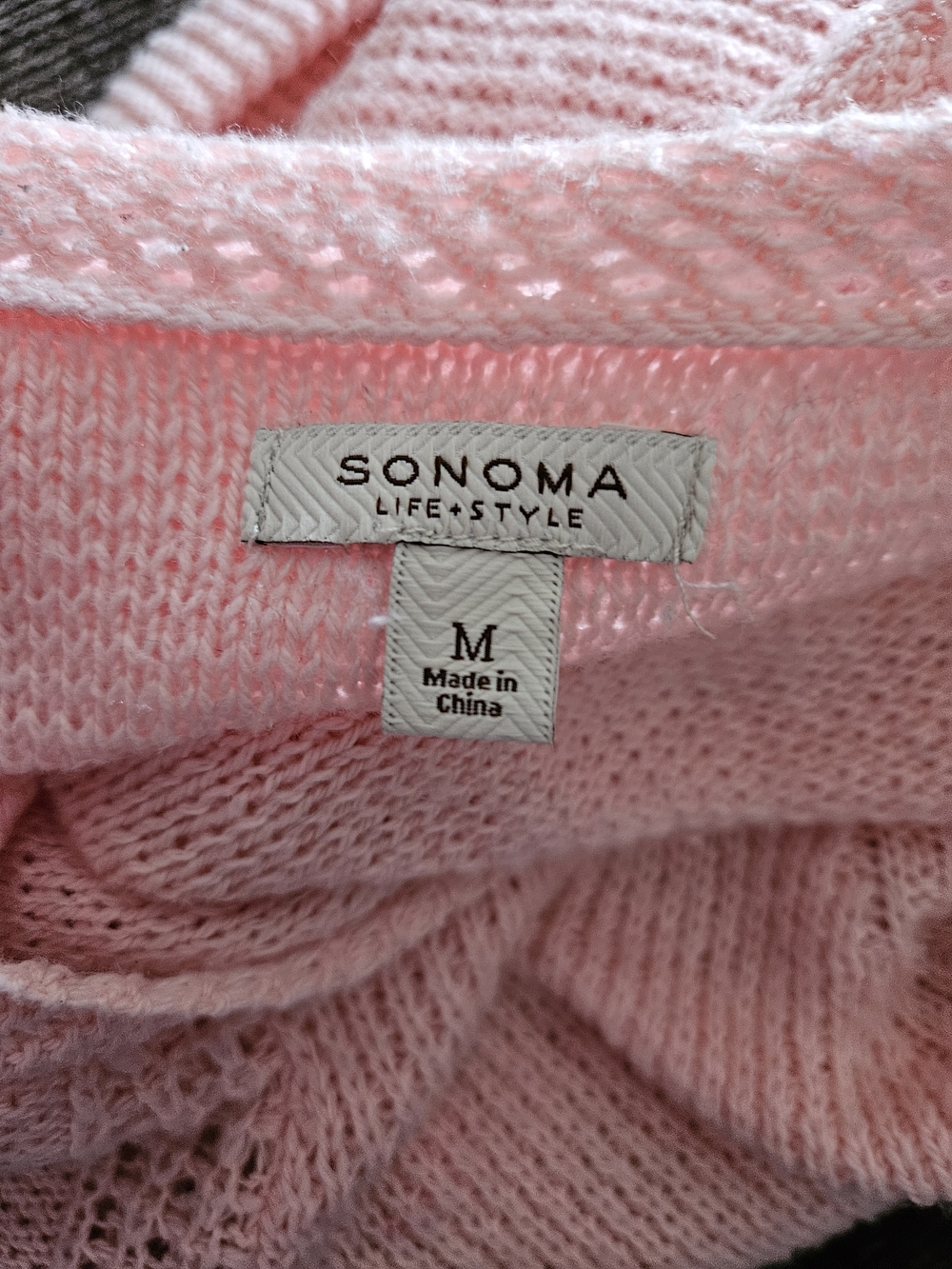 Sonoma Light Pink Crew Neck Long Sweater.